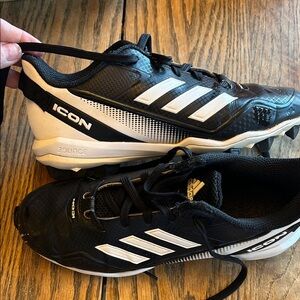 Adidas Icon Cleats in Black and White